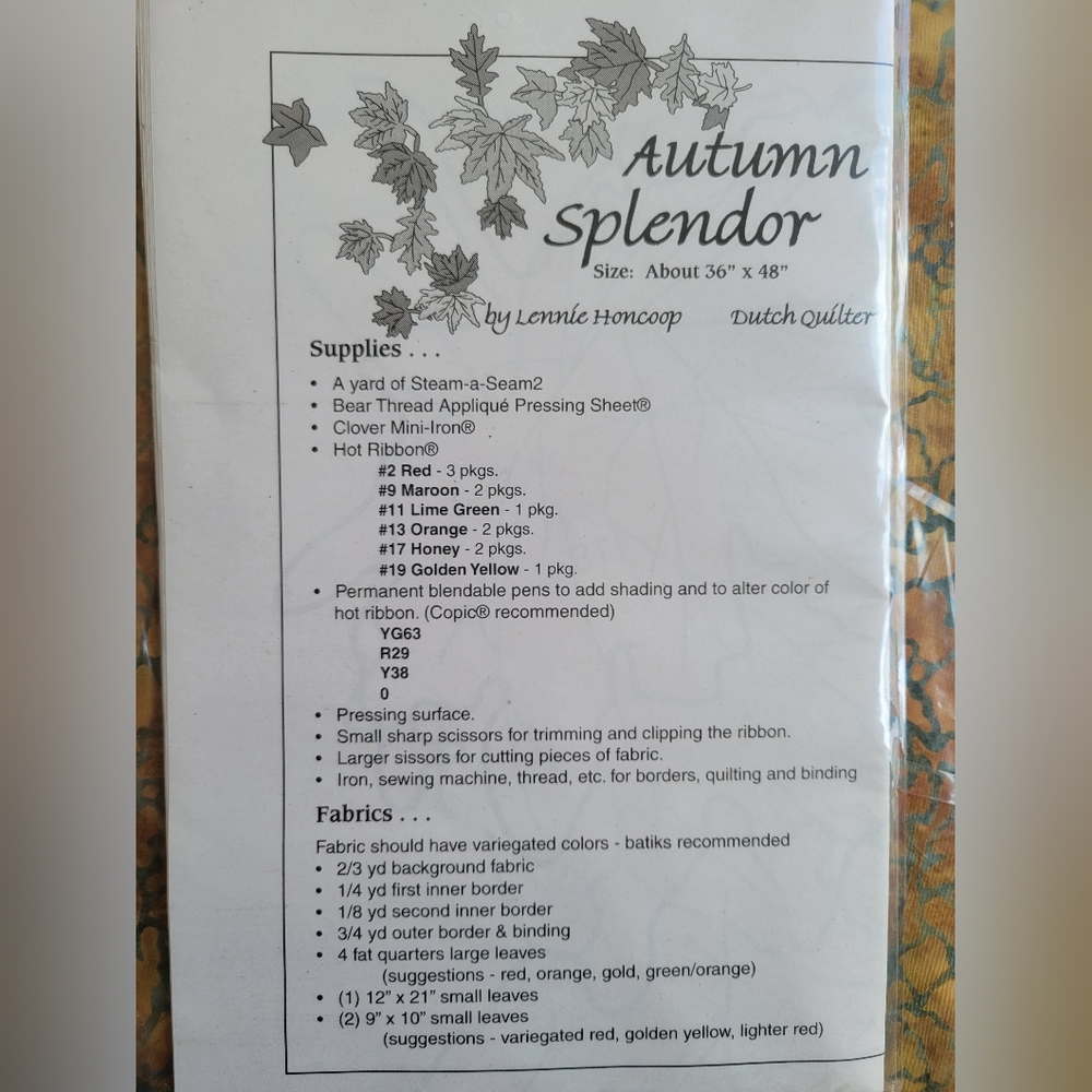 NWT Quilting Kit "Autumn Splendor" - Picture 3 of 8